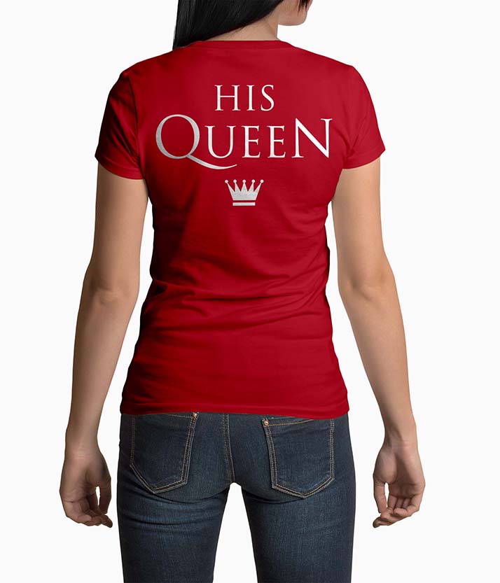 Tricou Femei Personalizat His Queen - Femei-Roșu