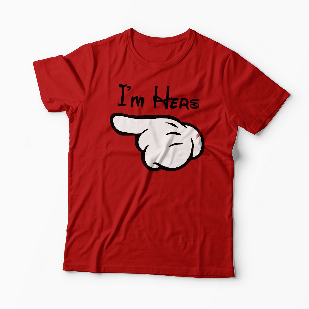 Set Tricou Familie - I'm His - I'm Hers - I'm Theirs - Bărbați-Roșu