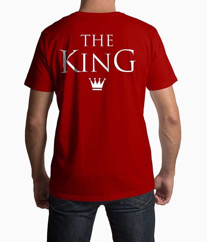 Tricou Barbati Personalizat The King - Bărbați-Roșu