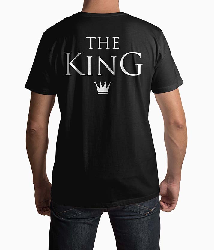 Tricou Barbati Personalizat The King - Bărbați-Negru