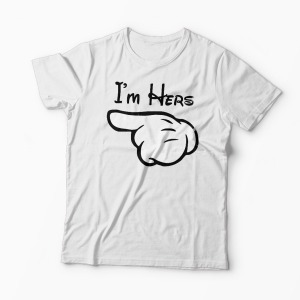 Set Tricou Familie - I'm His - I'm Hers - I'm Theirs - Bărbați-Alb