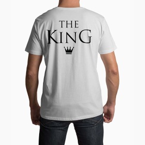 Tricou Barbati Personalizat The King - Bărbați-Alb