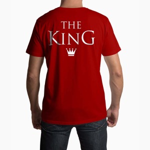 Tricou Barbati Personalizat The King - Bărbați-Roșu