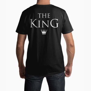 Tricou Barbati Personalizat The King - Bărbați-Negru