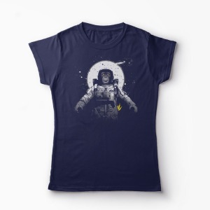 Tricou Astronaut Monkey Imprimat - Femei-Bleumarin