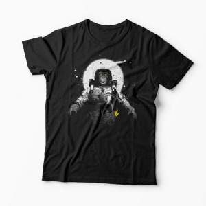 Tricou Astronaut Monkey Imprimat - Bărbați-Negru