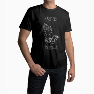 Tricou Personalizat I Believe In Tequila - Bărbați-Negru