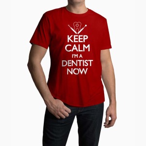 Tricou Barbati Personalizat Keep Calm I'm A Dentist Now - Bărbați-Rosu