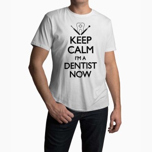 Tricou Barbati Personalizat Keep Calm I'm A Dentist Now - Bărbați-Alb