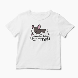 Tricou Bulldog Francez - Nu Azi - Copii-Alb