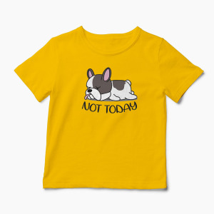 Tricou Bulldog Francez - Nu Azi - Copii-Galben