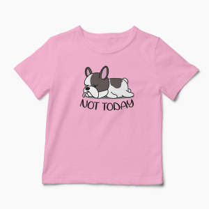 Tricou Bulldog Francez - Nu Azi - Copii-Roz