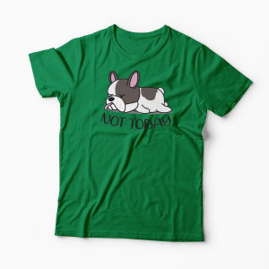 Tricou Bulldog Francez - Nu Azi - Bărbați-Verde