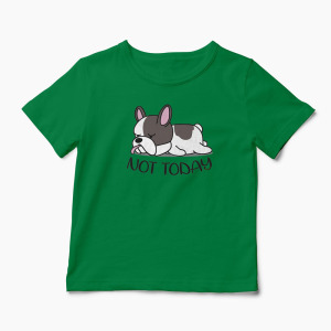 Tricou Bulldog Francez - Nu Azi - Copii-Verde