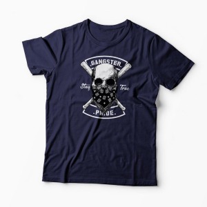 Tricou Craniu Gangster - Bărbați-Bleumarin