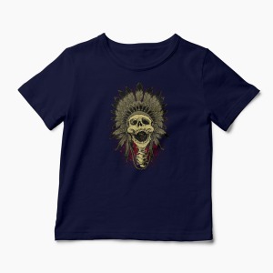 Tricou Craniu Indian - Copii-Bleumarin