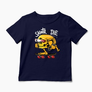 Tricou Craniu Skate or Die - Copii-Bleumarin