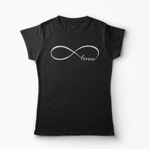 Tricou Cupluri Forever Love Infinity - Femei-Negru