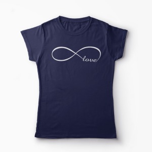 Tricou Cupluri Forever Love Infinity - Femei-Bleumarin