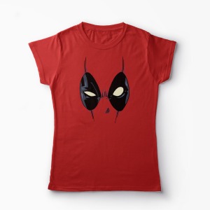 Tricou Deadpool Mask - Femei-Roșu