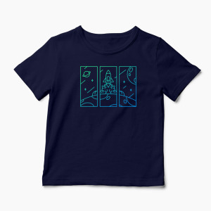 Tricou Explorator Navă Spațială - Copii-Bleumarin