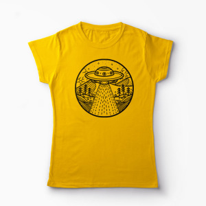 Tricou Extraterestru Ufo - Femei-Galben