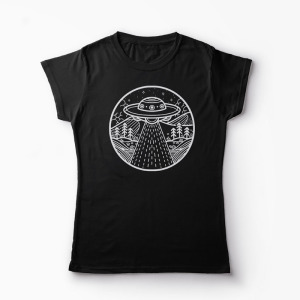 Tricou Extraterestru Ufo - Femei-Negru