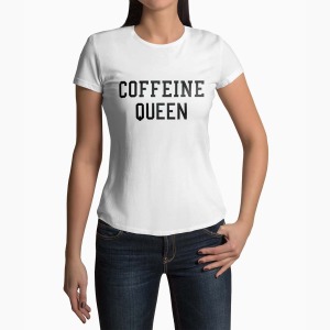 Tricou Femei Personalizat Coffeine Queen - Femei-Alb