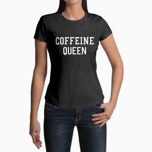 Tricou Femei Personalizat Coffeine Queen - Femei-Negru