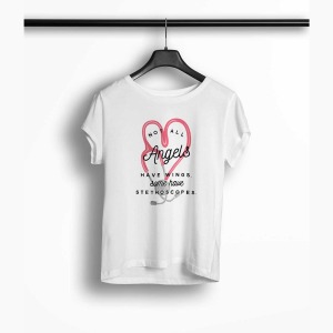 Tricou Femei Personalizat Not All Angels Have Wings Some Have Stethoscopes - Femei-Alb