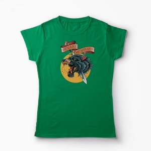 Tricou Feriti-va de Lup - Femei-Verde