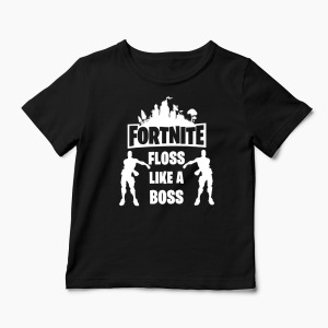 Tricou Fortnite Floss Like A Boss - Copii-Negru