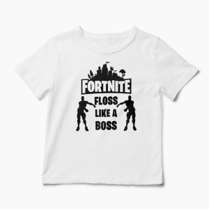 Tricou Fortnite Floss Like A Boss - Copii-Alb