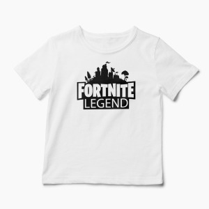 Tricou Fortnite Legend - Copii-Alb