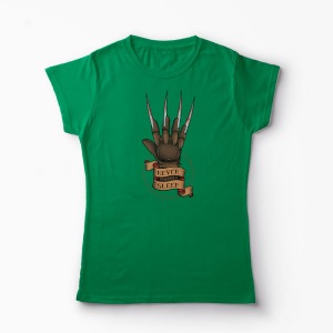 Tricou Freddy Krueger Never Sleep - Femei-Verde