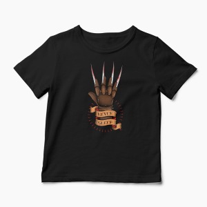 Tricou Freddy Krueger Never Sleep - Copii-Negru