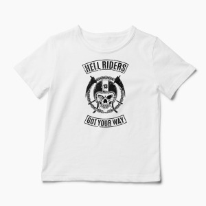 Tricou Hell Riders Got Your Way - Copii-Alb