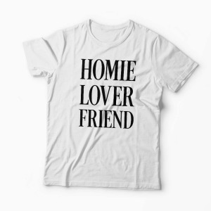 Tricou Homie Lover Friend - Bărbați-Alb