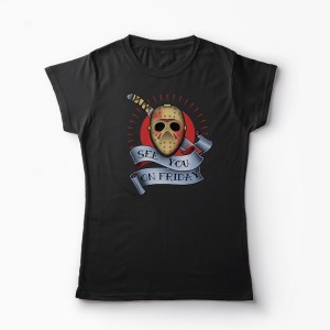 Tricou Jason See You On Friday 13 - Femei-Negru