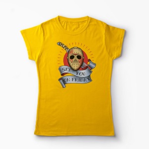 Tricou Jason See You On Friday 13 - Femei-Galben