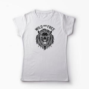 Tricou Leu Wild and Free - Femei-Alb