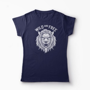 Tricou Leu Wild and Free - Femei-Bleumarin