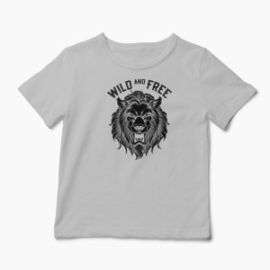 Tricou Leu Wild and Free - Copii-Gri