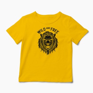 Tricou Leu Wild and Free - Copii-Galben