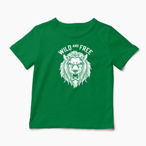 Tricou Leu Wild and Free - Copii-Verde