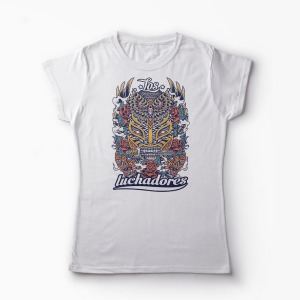 Tricou Los Luchadores - Luptatorii - Femei-Alb