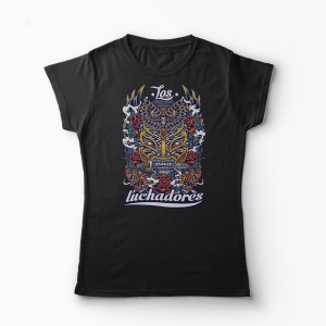 Tricou Los Luchadores - Luptatorii - Femei-Negru