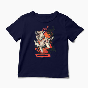 Tricou Lup Dark Okami - Copii-Bleumarin