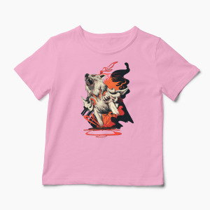 Tricou Lup Dark Okami - Copii-Roz