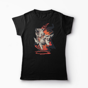 Tricou Lup Dark Okami - Femei-Negru